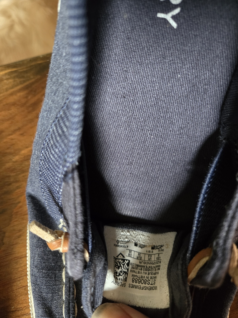 Sperry Light Navy Canvas Boat Shoes with Leather Laces - Picture 4 of 5